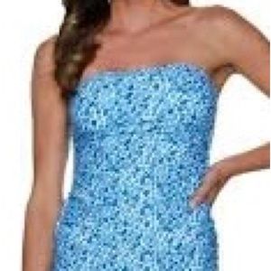 NEW Helen Jon BEL AIR Blue Bandeau Tankini Bandini Swim Top size Large